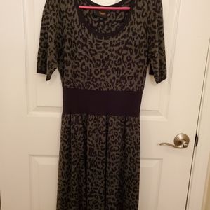 Leopard print sweater dress